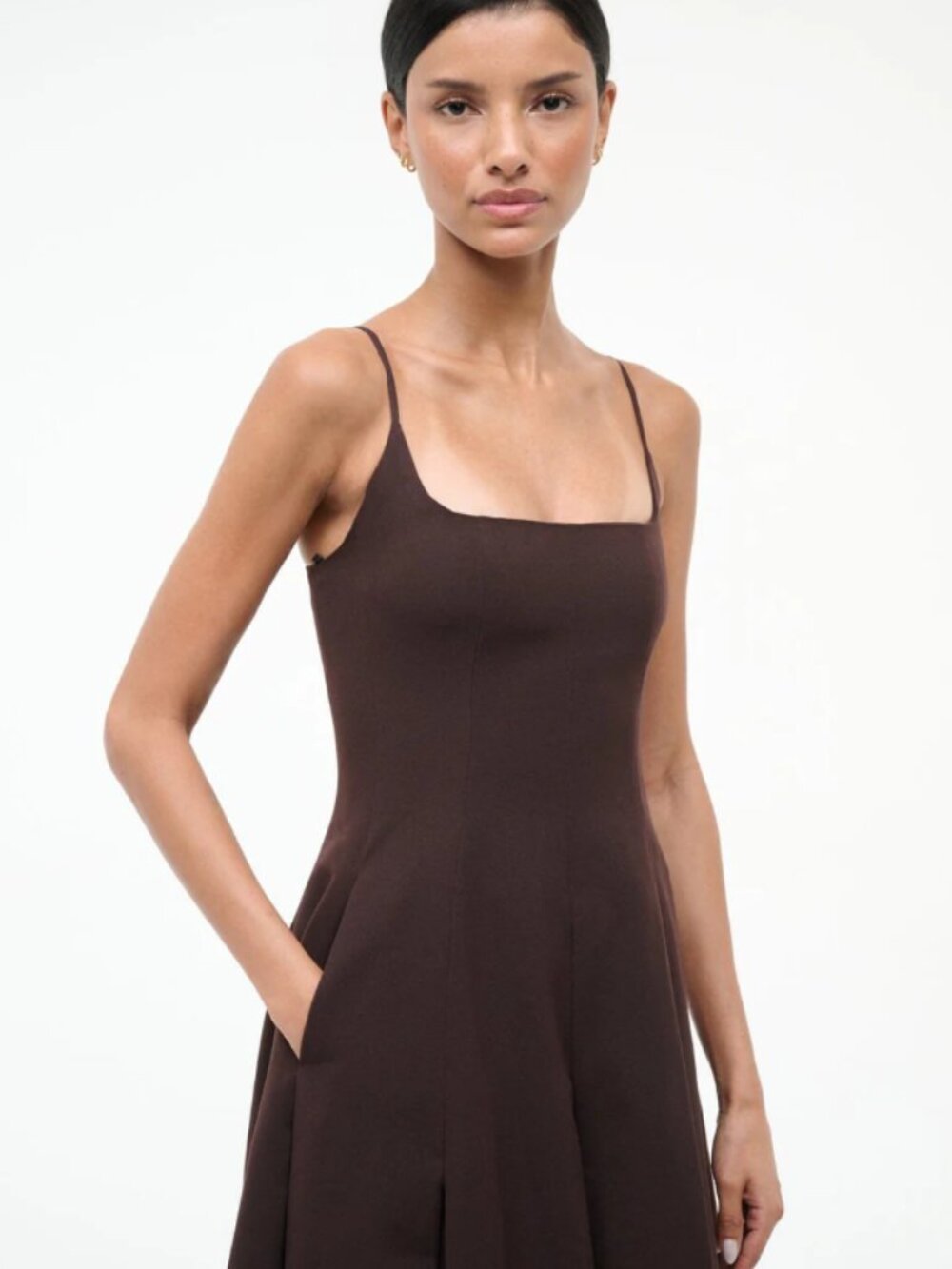 STAUD Joy Maxi Dress in Earth / Brown - Size 4 - Picture 8 of 11